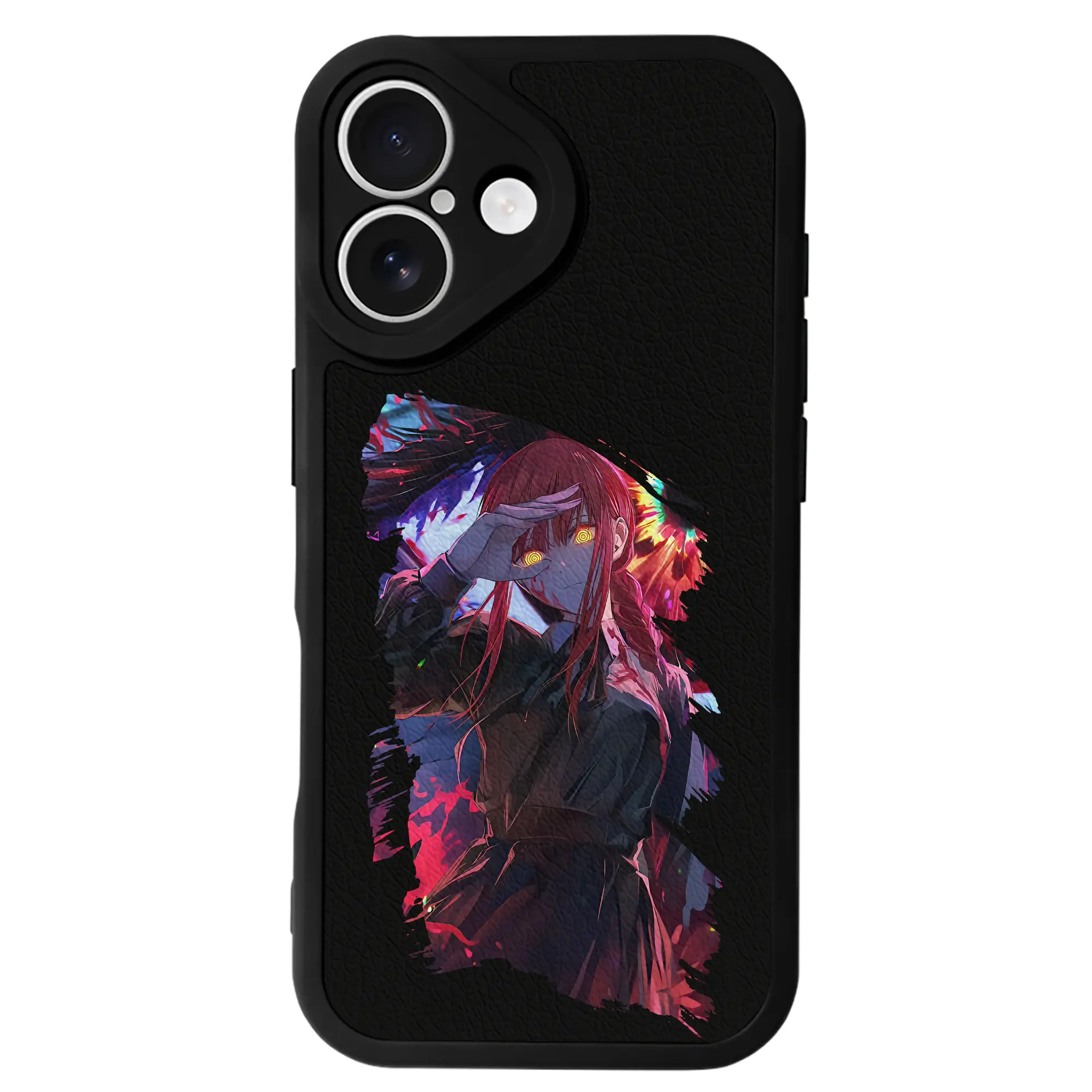 チェンソーマン グッズ,マキマ - IPhone 16シリーズ対応 ・ シリコンスマホケース ・ レザー調 ・ 高精度フィット ・ 耐衝撃 ・ ワイヤレス充電対応 ・ 精密カット